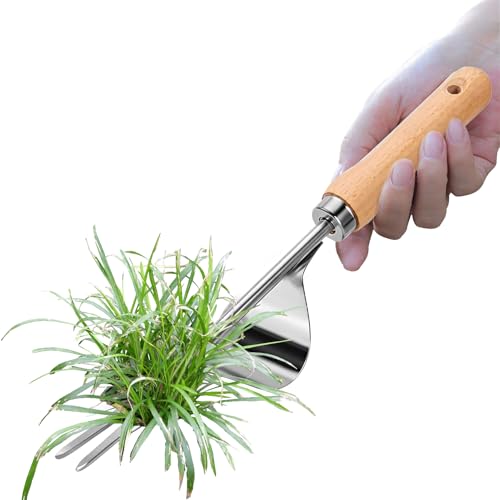 Kustimantu Weeding Tool - Tragbares Gartenwerkzeug Zum Jäten Mit Ergonomischem Langem Griff Für Einfaches Greifen,Edelstahl Unkrautstecher Für Garten Rasen Landschaftsbau Beetumrandung Trimmer von Kustimantu