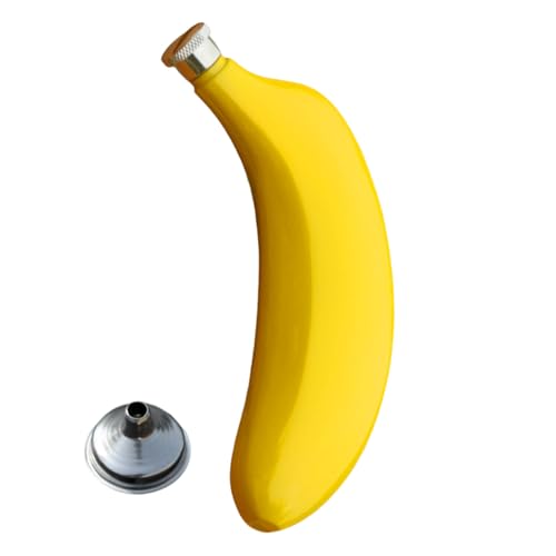 Kustimantu Weinflaschen Aufbewahrung | 150 ml Bananenförmiges Champagnerglas - Kreative Edelstahl Trinkbehälter, Tragbare Taschenflasche Für Rum Whisky Brandy Vodka Kustimantu Weinflaschen Aufbewahrung | 150 ml Bananenförmiges Champagnerglas - Kreative Edelstahl Trinkbehälter, Tragbare Taschenflasche Für Rum Whisky Brandy Vodka von Kustimantu