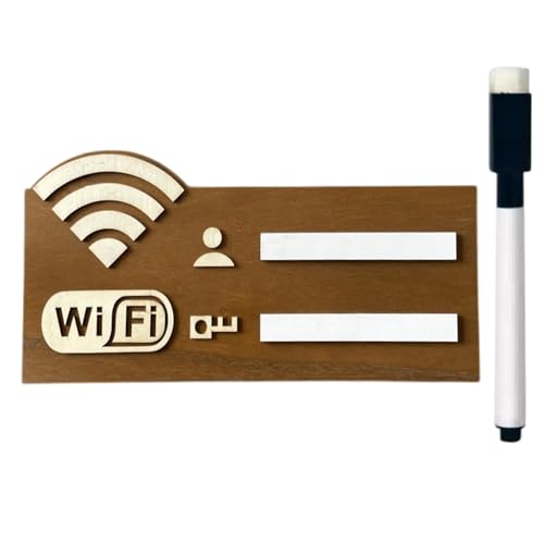 Kustimantu WiFi-Passwortschild für Zuhause, WiFi-Schild für Gäste, W-LAN aus Holz mit Marker, löschbares Funknetzwerk, Wanddekoration, selbstklebend, für Kustimantu WiFi-Passwortschild für Zuhause, WiFi-Schild für Gäste, W-LAN aus Holz mit Marker, löschbares Funknetzwerk, Wanddekoration, selbstklebend, für von Kustimantu