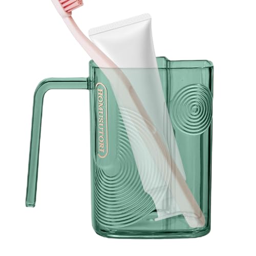 Kustimantu Zahnputzbecher, Mundspülbecher, 500 ml Zahnbürstenhalter mit Griff – Mundspülbehälter mit Ablassloch für Dusche, Eitelkeit, Zubehör Kustimantu Zahnputzbecher, Mundspülbecher, 500 ml Zahnbürstenhalter mit Griff – Mundspülbehälter mit Ablassloch für Dusche, Eitelkeit, Zubehör von Kustimantu