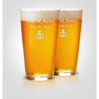 Biergläser, Pint Gläser, Bierkrug, Bierbecher Mit Gravur, Bierbecher, Personalisiert, Paar von KustomProducts
