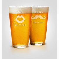 Herr Und Frau Tassen Für Bier, Gravierte Pint Glas, Biergläser Hochzeitsgeschenk, Glas Jahrestagsgeschenk, Benutzerdefinierte Mann von KustomProducts