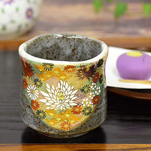 Kutani Japanische Yunomi Teetasse Gold Blume Yaki (Ware) von Kutani