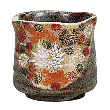 Japanische Keramik Porzellan kutani ware. Japanische Teetasse yunomi. Gold Blumen" japanische Keramik Hagiyakiya K4-642 von Kutani
