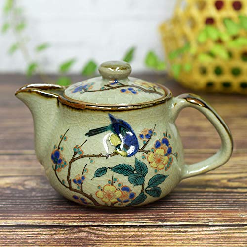 Kutani Keramik Teekanne Topf Blumen und Vögel (mit Teesieb) von Kutani
