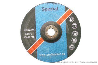 180mm Schruppscheiben Schleifscheiben für Metall Winkelschleifer Ø 180x6x22,2mm von Kutlu Deutschland GmbH