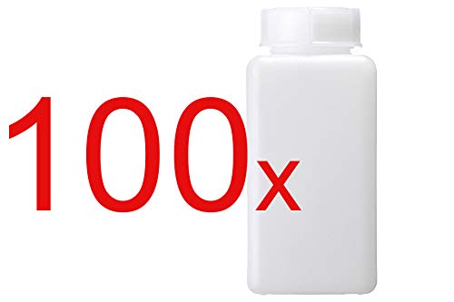 Kutlu Deutschland GmbH 100x 100ml halbtransparente PE Vierkantflasche Kunststoffflasche Laborflasche von Kutlu Deutschland GmbH