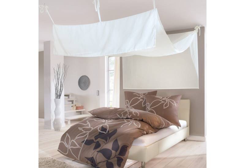 Kutti Bettvorhang Roma Betthimmel (1 St), Bindebänder, halbtransparent, romantischer Stoffhimmel für ein gemütliches Schlafzimmer von Kutti