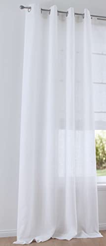 Kutti Vorhang Leinen Metis 100% Leinen Blickdicht Ösenschal Gardine Weiss B 140 x H 245 cm (1 Stück) von Kutti