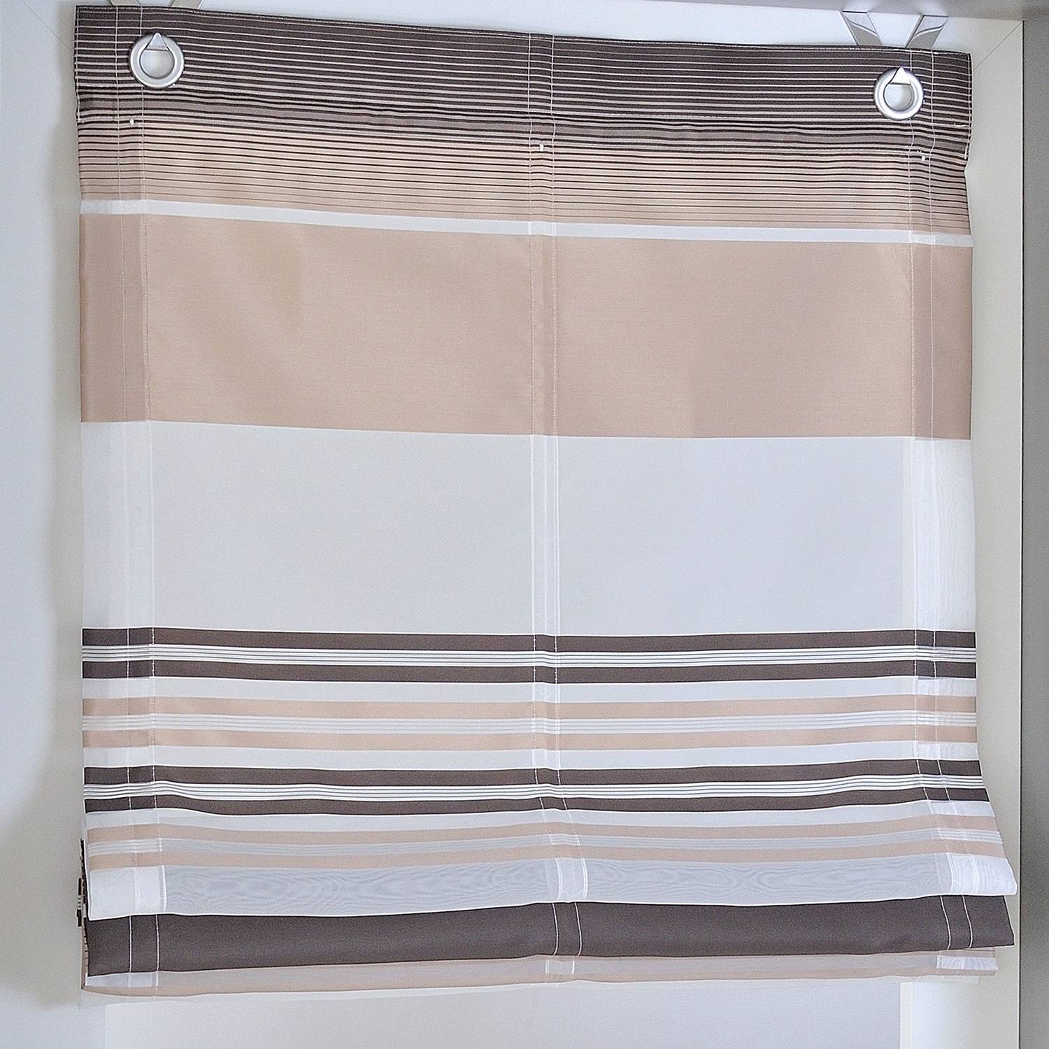 Kutti Raffrollo Jamaica Beige Gestreift 60x130 cm (BxH) Webstoff von Kutti