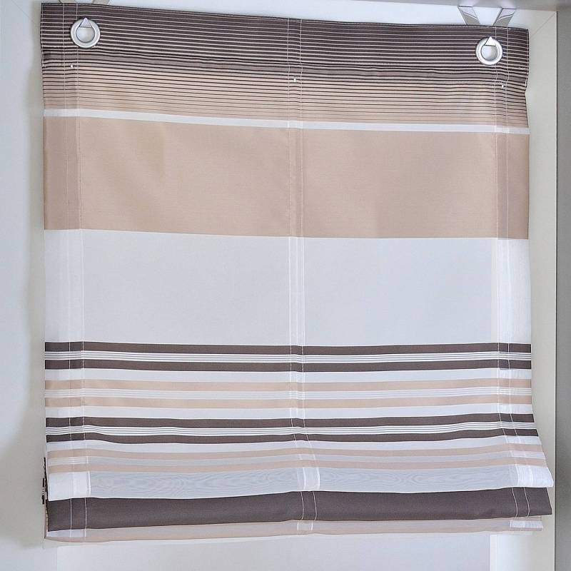 Kutti Raffrollo Jamaica Beige Gestreift 80x210 cm (BxH) Webstoff von Kutti