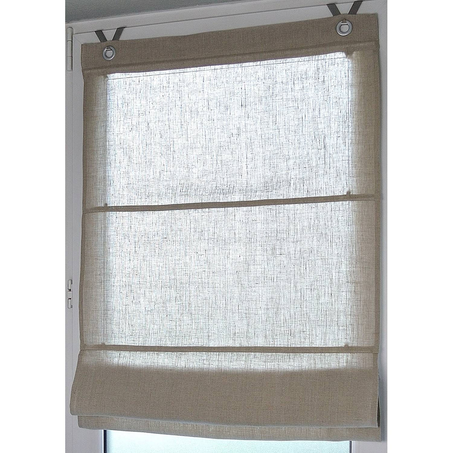 Kutti Raffrollo Metis I Beige Natur Design 80x140 cm (BxH) Leinen von Kutti