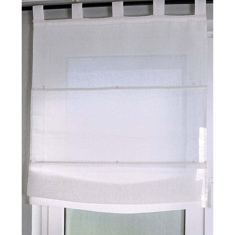 home24 Raffrollo Metis II 80 x 140cm Weiß/Weiß von home24