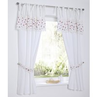 Kutti Vorhang "Lavie" Bindebänder 1 Stk. tlg. Kurzgardine mit Raffhalter, Baumwolle, blickdicht, Rosen, Spitze von Kutti