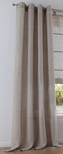 Kutti Ösenschal Metis 100% Leinen Blickdicht Vorhang Gardine Linen (Natur) Breite 140 * Höhe 225 cm (1 Stück) von Kutti