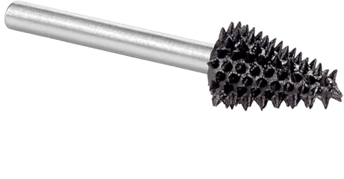 Kutzall Extrem Kegelfräser, 1⁄8" Schaft, sehr grob - Holzbearbeitungsaufsatz für Dremel, Foredom, Milwaukee. Schleifmittel Wolframkarbid, 1⁄4" (6,3mm) Durchmesser X 1⁄2" (12.7mm) Länge TX-14-EC von Kutzall