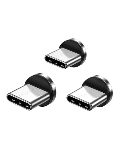 Kuulaa Magnetic Type C Adapter [3 Stück], USB C Staubschutz Verbinder für Ladeanschluss, Typ C magnetisches stecker für Magnet Ladekabel Type C Plugs 3-in-1 magnetisches Ladekabel von Kuulaa