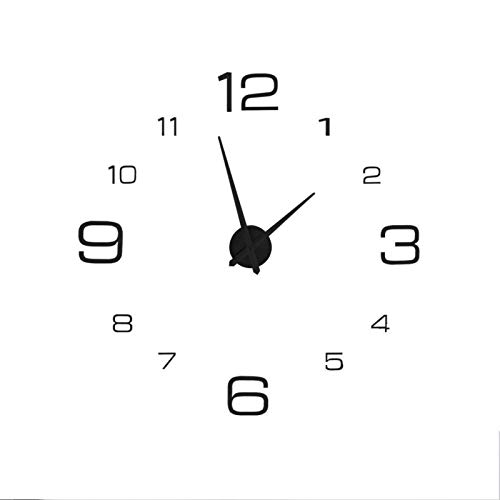 3D DIY Wanduhr, Moderne Selbstklebende Acryl 3D große Wanduhr Aufkleber für Home Room Decor(schwarz) von Kuuleyn