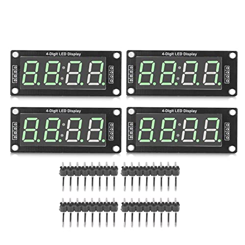 4-stelliges digitales Display-Modul 4-stellige digitale Rohr Kuuleyn 4 Set 4 Ziffern digitaler Röhrchen-LED-Anzeigeplatine 7 Segmente Taktmodul TM1637 0.56in (Green MRA041A) von Kuuleyn