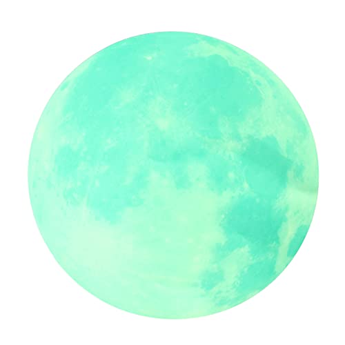 Cyan-grünes Licht-Mond-Design, Fluoreszierender Wandaufkleber, Selbstklebender Dekorativer Aufkleber, Vollmond-Nachtlicht, Fluoreszierender Mond-Wandaufkleber von Kuuleyn