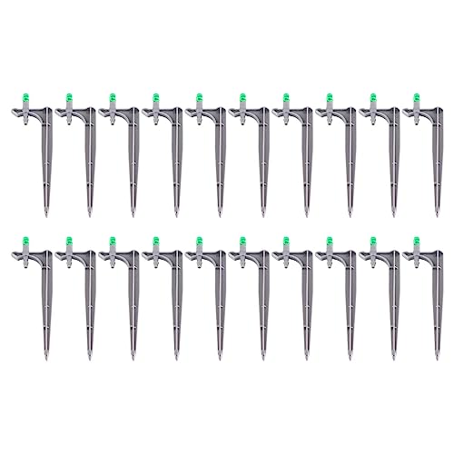 Drip Irrigation Sprayer Atomizing Nozzle Kuuleyn 20pcs/Bag Irrigation Dripper with Ground Insert Fruit Tree Drip Irrigation Emitters for Gardening (180 Degree with Plug Rod) von Kuuleyn