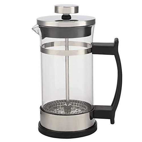 Edelstahl-Glas-Kaffeekanne, Kaffee-Tee-Hersteller, Filterkanne mit französischer Presse, Haushalts-Teekocher, Edelstahlgehäuse zum Aufbrühen von Kaffee und Tee von Kuuleyn
