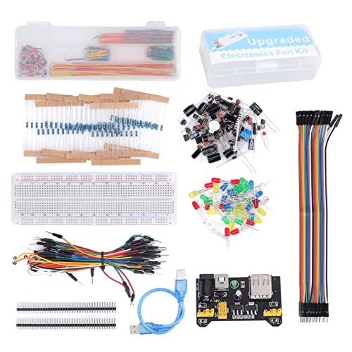 Elektronische Komponenten Kits Elektronische Komponenten Fun Kits Kuuleyn Electronics Komponenten Kit Starter Fun -Sortiment mit 830 Tiepunkten Breadboard für R3 von Kuuleyn