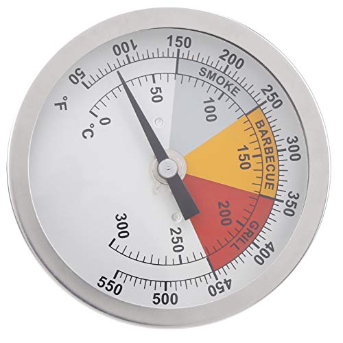 Grillthermometer, 0‑300℃ Grillthermometer 1/2 Zoll, NPT Edelstahl Grill Holzkohle Grill Temperaturanzeige Ofentemperaturanzeige zum Grillen von Fleisch von Kuuleyn