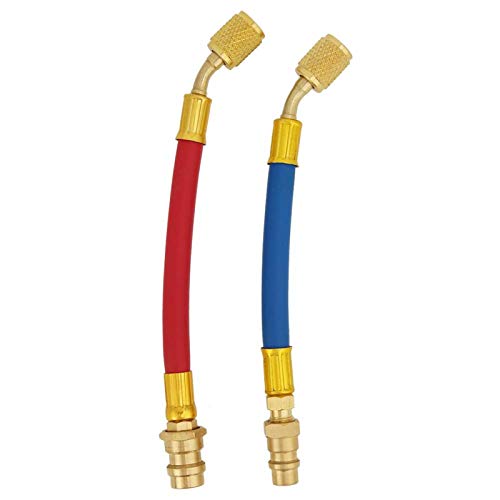 R134a Anschluss,Auto Ac Steckverbinder Schlauch Set Kit Klimaanlage Adapter 2 Stück Klimaanlage Adapter Messing R134a Auf R12 1/4 Sae Innengewinde Anschlusszubehör(R134a to R12) von Kuuleyn