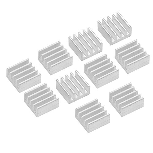 Kühlkörper, Chip-Kühlkörper, Selbstklebende Aluminium-Chip-Kühlkörper Schnelle Wärmeableitung für 3D-Drucker A4988 (10er Pack) von Kuuleyn