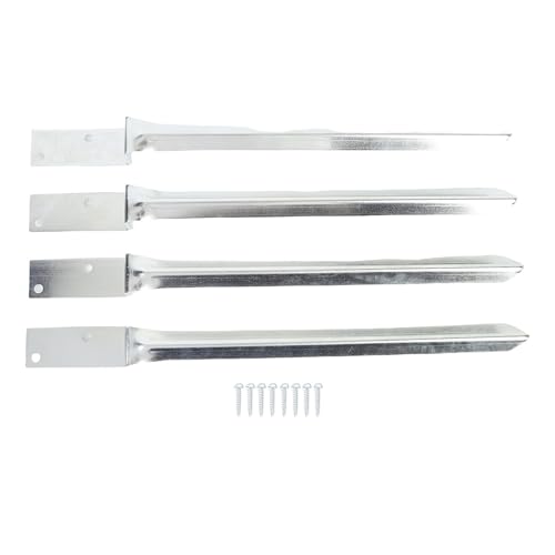 Kuuleyn 4 Pcs Fence Post Anchor, Fence Post Anchor Ground Spike Galvanized Steel Multifunctional Mailbox Spike Installation Tools with Scrwes for Outdoor Swing Black von Kuuleyn
