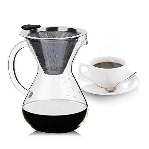 Kuuleyn 400Ml Pour Over Kaffeebereiter, vietnamesischer kaffeefilter,Tragbare Tropfkaffeemaschine, Glas-Handfilterkaffeemaschine Mit Waage, Büro, Zuhause, Kaffeebrauer von Kuuleyn