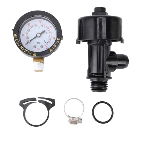 Kuuleyn Air Pressure Relief Manual Valve Assembly Air Release Valve High Manual Air Relief Valve Pool Relief Valve with Pressure Gauge Replacement O s Clips for Kuuleyn Air Pressure Relief Manual Valve Assembly Air Release Valve High Manual Air Relief Valve Pool Relief Valve with Pressure Gauge Replacement O s Clips for von Kuuleyn