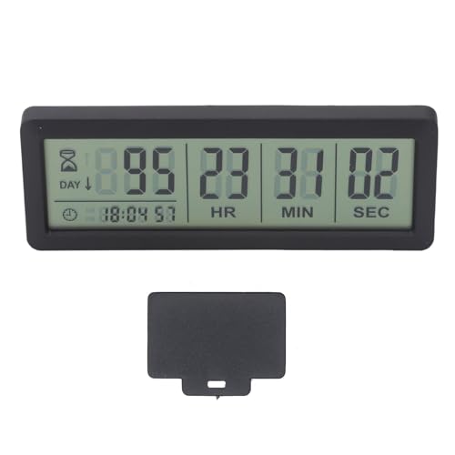 Kuuleyn Digital Countdown Days Timer 999 Tage Count Down Clock mit Klammer Strong Magnetic Rücken, leicht zu lesen und zu lesen, für den Urlaub Ruhestand Hochzeitsurlaub (Black) von Kuuleyn