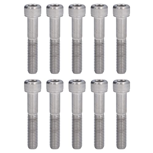 Kuuleyn Edelstahlschraube, Sechskantbuchkapelschraubenschrauben, 10pcs zylindrische Kopfkappen Schrauben A2-70 Edelstahl -Sechskantbuchsen für Industriemaschinen M10 (M10*65) von Kuuleyn