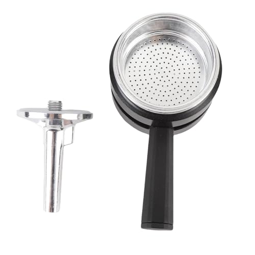 Kuuleyn -Ersatz -Trichter -Kit, Kaffeetopfersatz Thermostat Aluminium Doppelventil 2 Tasse Anti -Over -Extraktion Moka Pot Thermostat Accessoires Edelstahl Trichter und Filter (Schwarz) von Kuuleyn