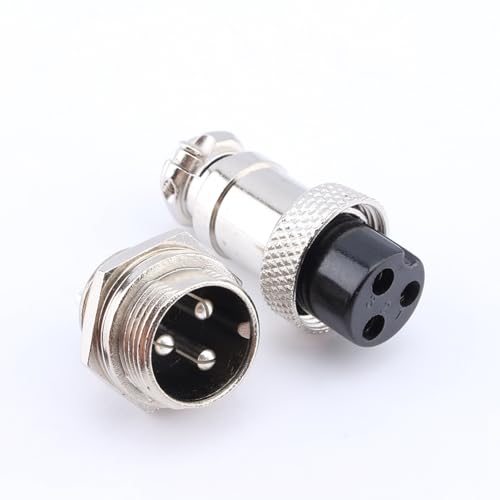 Kuuleyn GX16 3Pins Schraubtyp, elektrische Luftfahrtstopfenbuchse, Stecker Metall Industrial Hochtemperatur Haltbarer Stromanschluss für Datenerfassungssysteme von Kuuleyn