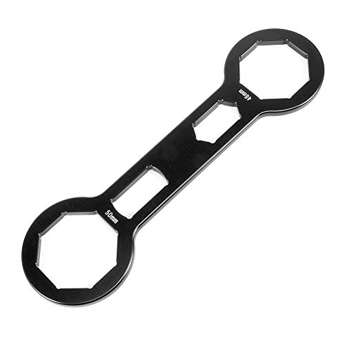 Kuuleyn Motorrad-Universal-Gabelkappenschlüssel, Vorderrad-Gabelkappenschlüssel-Werkzeug, 1,8 Zoll/2 Zoll Gabelkappenschlüssel, Stoßdämpfer-Entferner, Installateur, Reparatur, (Black) von Kuuleyn