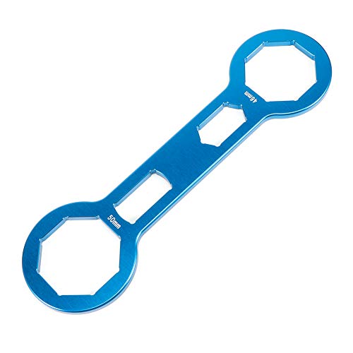 Kuuleyn Motorrad-Universal-Gabelkappenschlüssel, Vorderrad-Gabelkappenschlüssel-Werkzeug, 1,8 Zoll/2 Zoll Gabelkappenschlüssel, Stoßdämpfer-Entferner, Installateur, Reparatur, (Blue) von Kuuleyn
