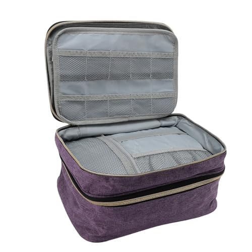 Kuuleyn Näh zubehör Organizer, Wasser beweis Polyester, Doppels chicht mit mehreren Fächern Tasche für zu Hause Nähen Enthusiasten Bastel projekte Anfänger Näh werkzeuge und (Lila) von Kuuleyn