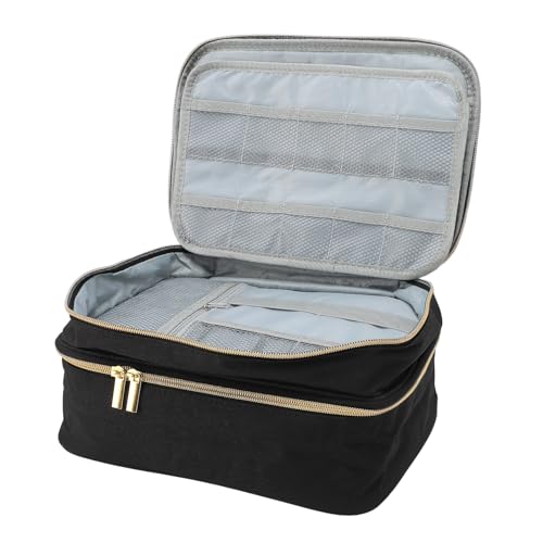 Kuuleyn Näh zubehör Organizer, Wasser beweis Polyester, Doppels chicht mit mehreren Fächern Tasche für zu Hause Nähen Enthusiasten Bastel projekte Anfänger Näh werkzeuge und (Schwarz) von Kuuleyn