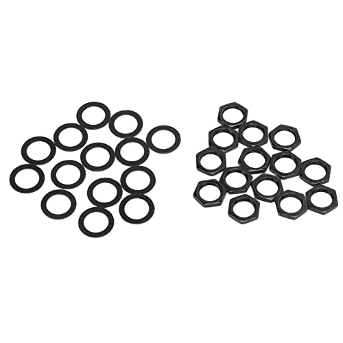 Kuuleyn -Nuss -Waschmaschine Kit, Jack -Sockel -Nüsse, Metallbefestigungselemente für E -Gitarren -Bass M9 weibliche Fadeninstrumenten -Sockelanschlüsse Haltbarkeit Verbessert (Black) von Kuuleyn
