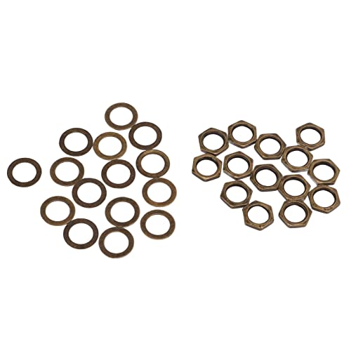 Kuuleyn -Nuss -Waschmaschine Kit, Jack -Sockel -Nüsse, Metallbefestigungselemente für E -Gitarren -Bass M9 weibliche Fadeninstrumenten -Sockelanschlüsse Haltbarkeit Verbessert (Bronze) von Kuuleyn