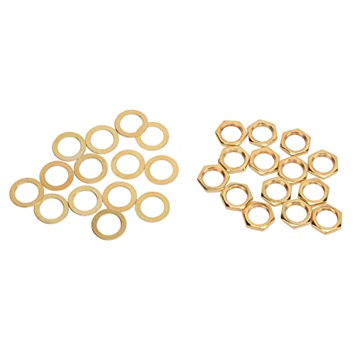 Kuuleyn -Nuss -Waschmaschine Kit, Jack -Sockel -Nüsse, Metallbefestigungselemente für E -Gitarren -Bass M9 weibliche Fadeninstrumenten -Sockelanschlüsse Haltbarkeit Verbessert (Gold) von Kuuleyn