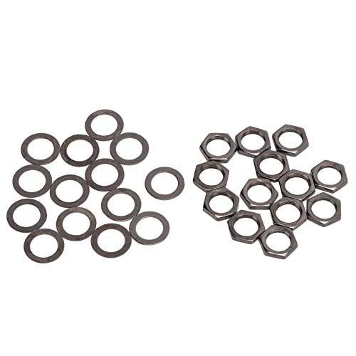 Kuuleyn -Nuss -Waschmaschine Kit, Jack -Sockel -Nüsse, Metallbefestigungselemente für E -Gitarren -Bass M9 weibliche Fadeninstrumenten -Sockelanschlüsse Haltbarkeit Verbessert (Gunmetal Grey) von Kuuleyn