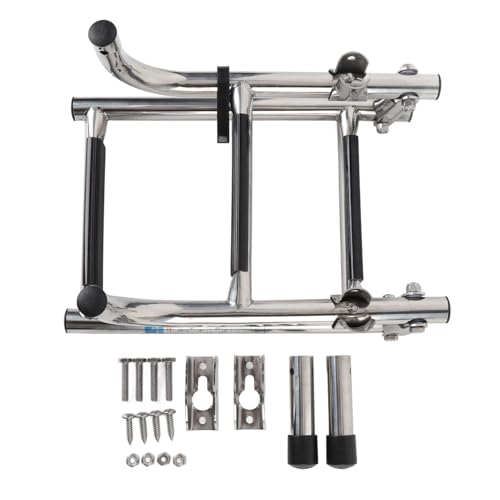 Kuuleyn Pontoon Boat Ladder, 3 Steps Foldable Boat Ladder Stainless Steel Stern Mount Enhanced Grip Swim Deck Ladder for Yacht Dock Kuuleyn Pontoon Boat Ladder, 3 Steps Foldable Boat Ladder Stainless Steel Stern Mount Enhanced Grip Swim Deck Ladder for Yacht Dock von Kuuleyn