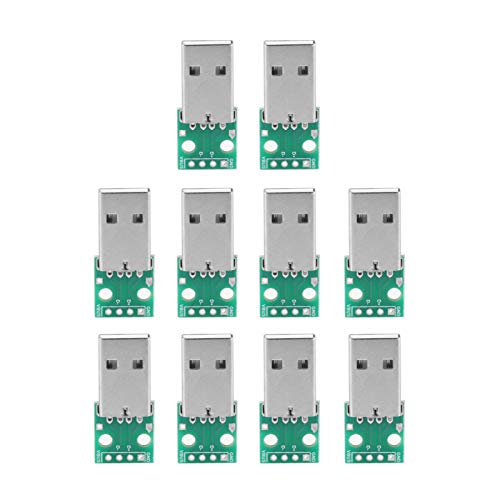 Kuuleyn USB-zu-DIP-Karte, 10-teilige USB-Stecker Typ-A-Stecker zu DIP-Adapterkarte, 4-polig, 2,54 mm Abstand von Kuuleyn