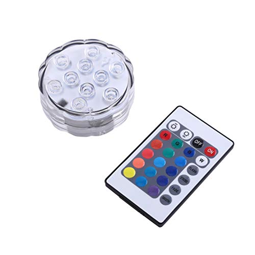 Kuuleyn Unterwasser-LED-Leuchten, batteriebetriebene Spot-Leuchten mit Remote-Kleinen Lampen Dekorative Fish Bowl-Licht Ferngesteuerte kleine Led-Lichter für Aquarium Vase Base Pond Halloween Po von Kuuleyn