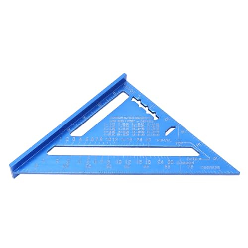 Kuuleyn Zimmerei-Dreieckslineal, Aluminiumlegierung mit imperialen und metrischen Skalen, Dreieckslineal, Winkelmesser für - (Blau) von Kuuleyn
