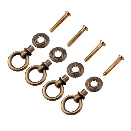 Mini-Zugringe, Griffe Für Schmuckkästchen, Griffe Für Schmuckkästchen, 4 Stück/Packung, Einfache Mini-Zugringe Im Vintage-Stil, Kosmetiketui, Schmuckkästchen-Befestigungsgriff(Bronze) von Kuuleyn